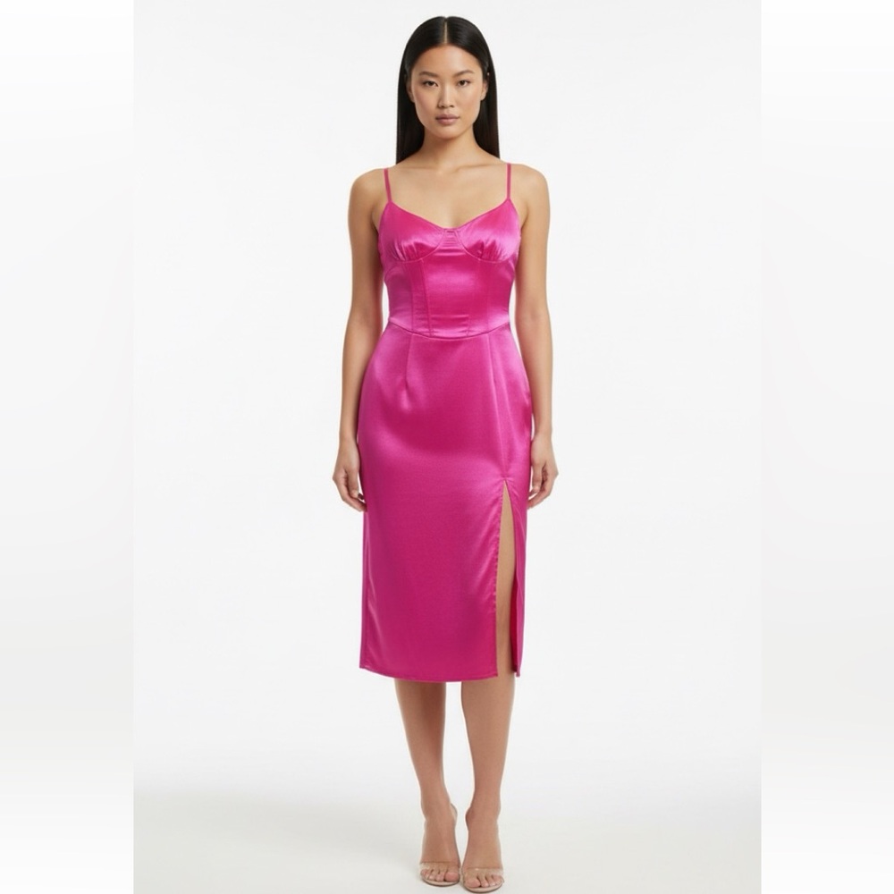 Elegant Pink Midi Dress